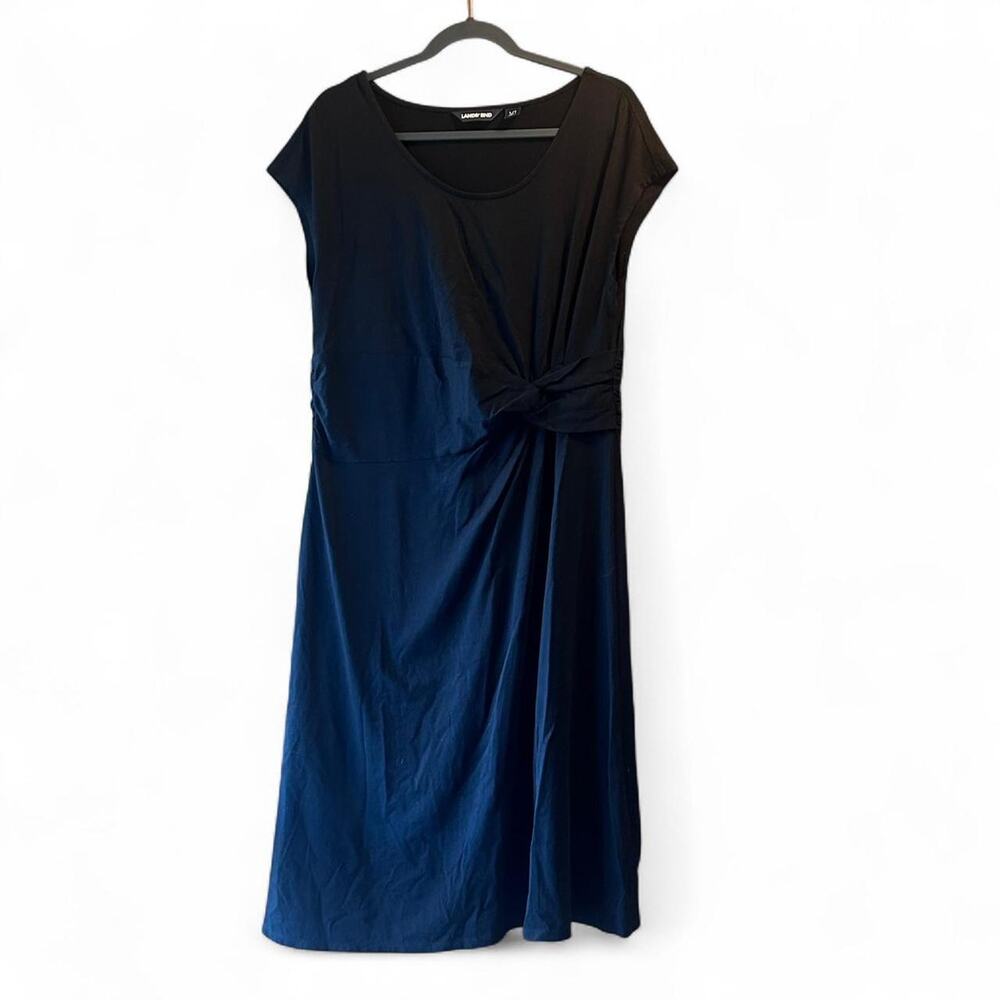 Black lands end‎ midi dress Short Sleeve women's Large